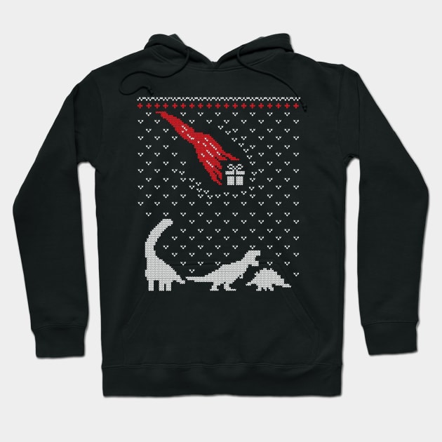 The Last Christmas Gift - Ugly Christmas Sweater Dinosaur Lover Gift Hoodie by BadDesignCo